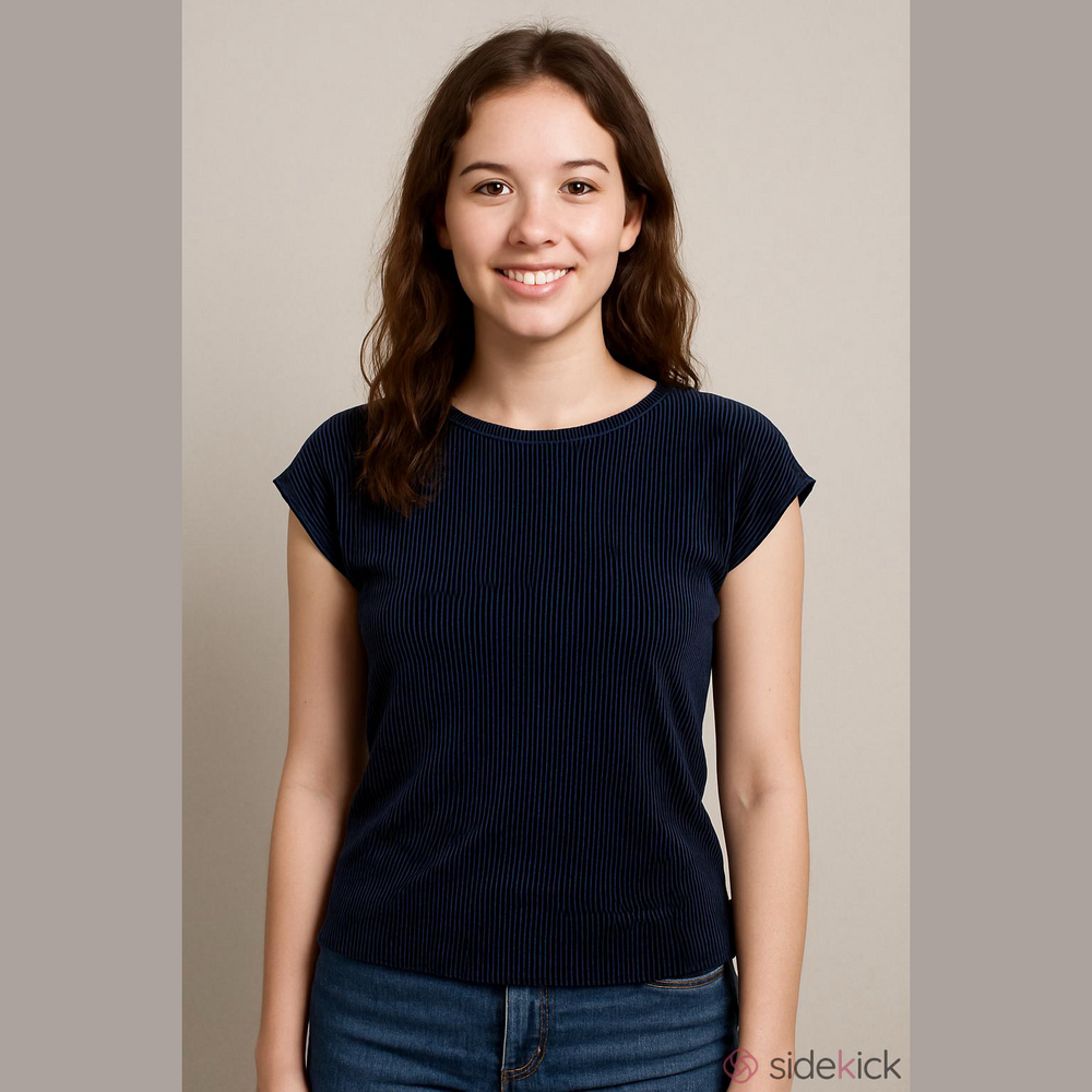 Pleione Ribbed Tank Top Silk Navy Blue Size Small